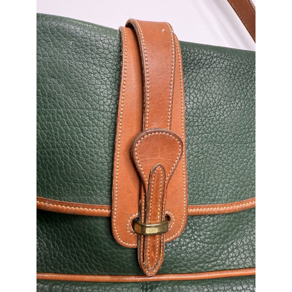 Vintage 90s Dooney & Bourke Forest Green Leather Equestrian Crossbody Bag - Picture 6 of 8